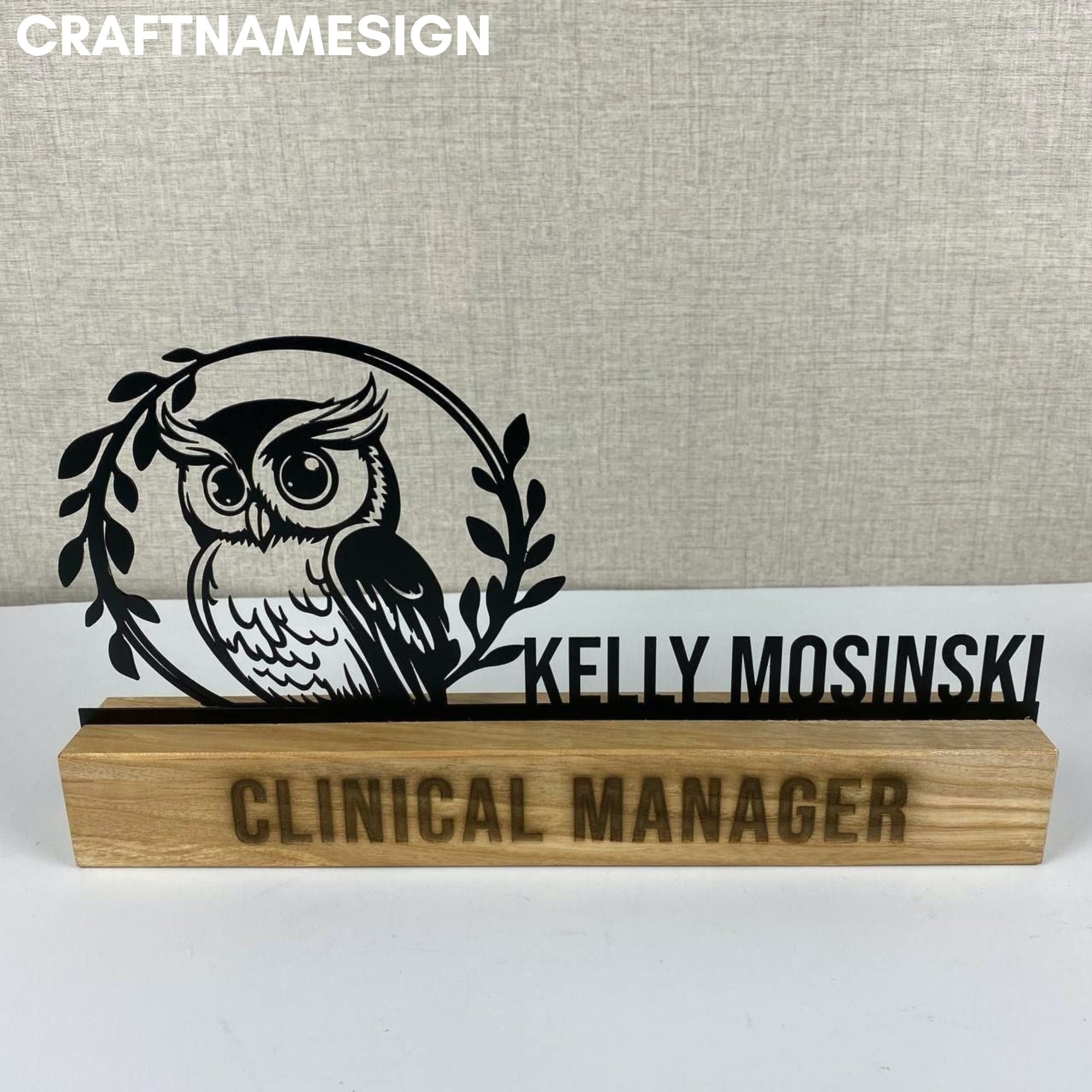 Owl Name Plate Etsy