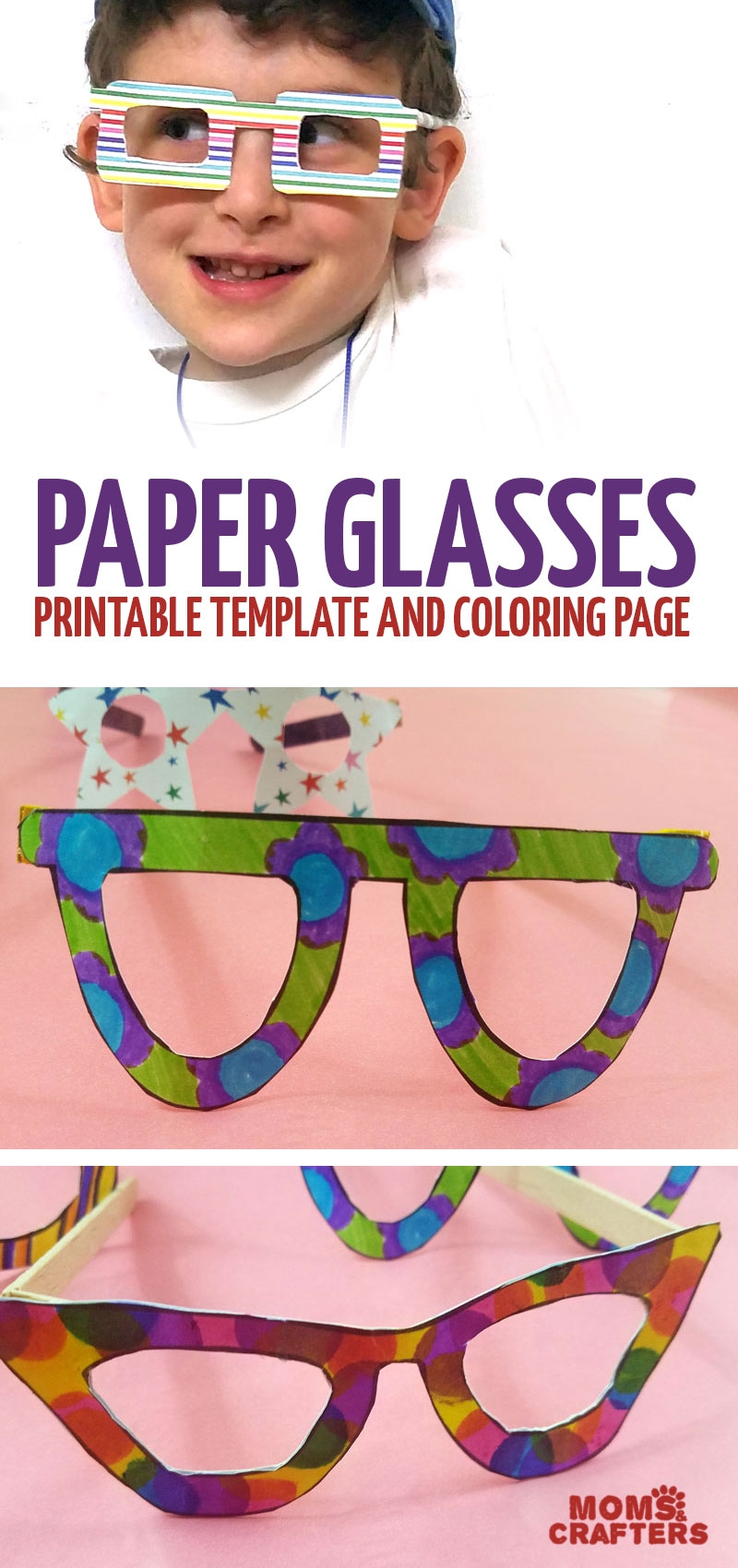 Paper Glasses Color in Pretend Glasses Craft Moms And Crafters