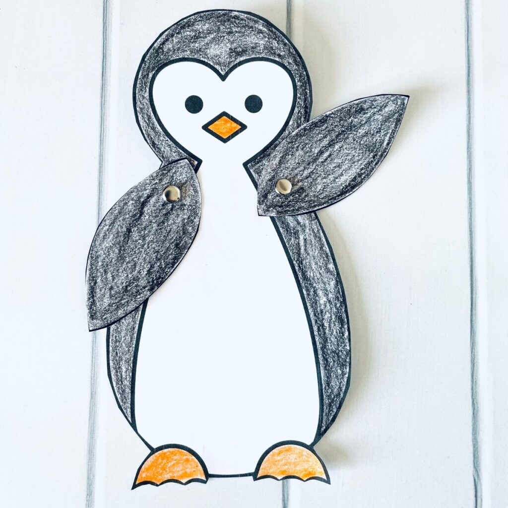 Paper Penguin Craft With Flippers That Move Free Printable 