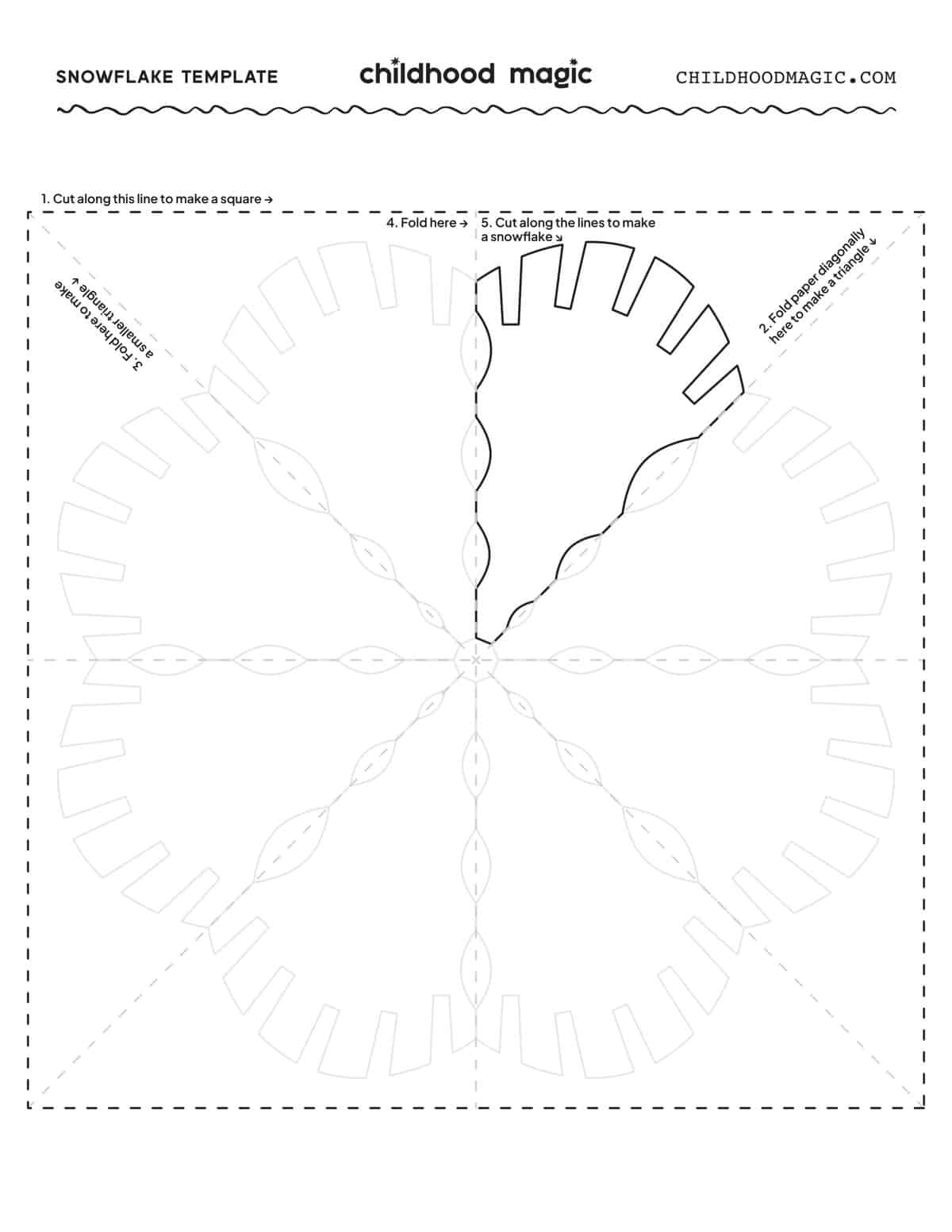 Paper Snowflake Template Childhood Magic