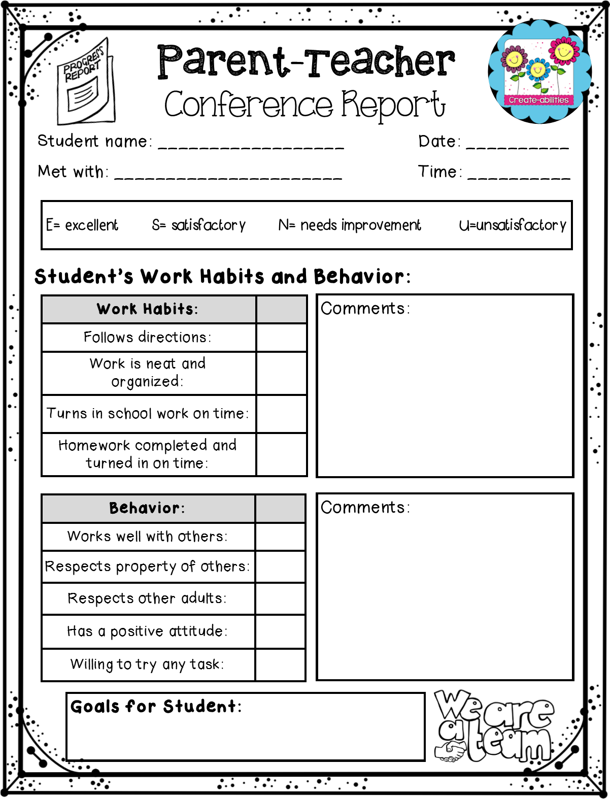 Parent Teacher Conference Form Template Press Release Template