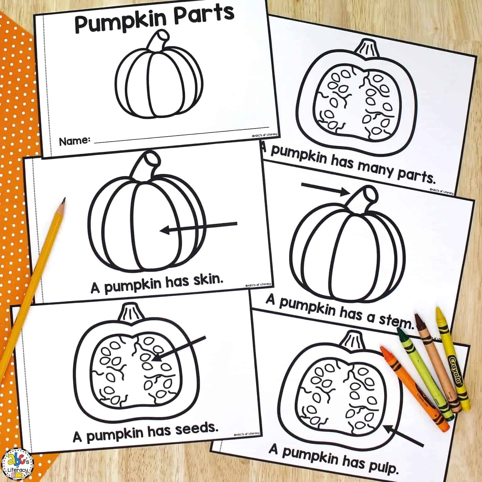 Parts Of A Pumpkin Book Printable Book For Beginning Readers