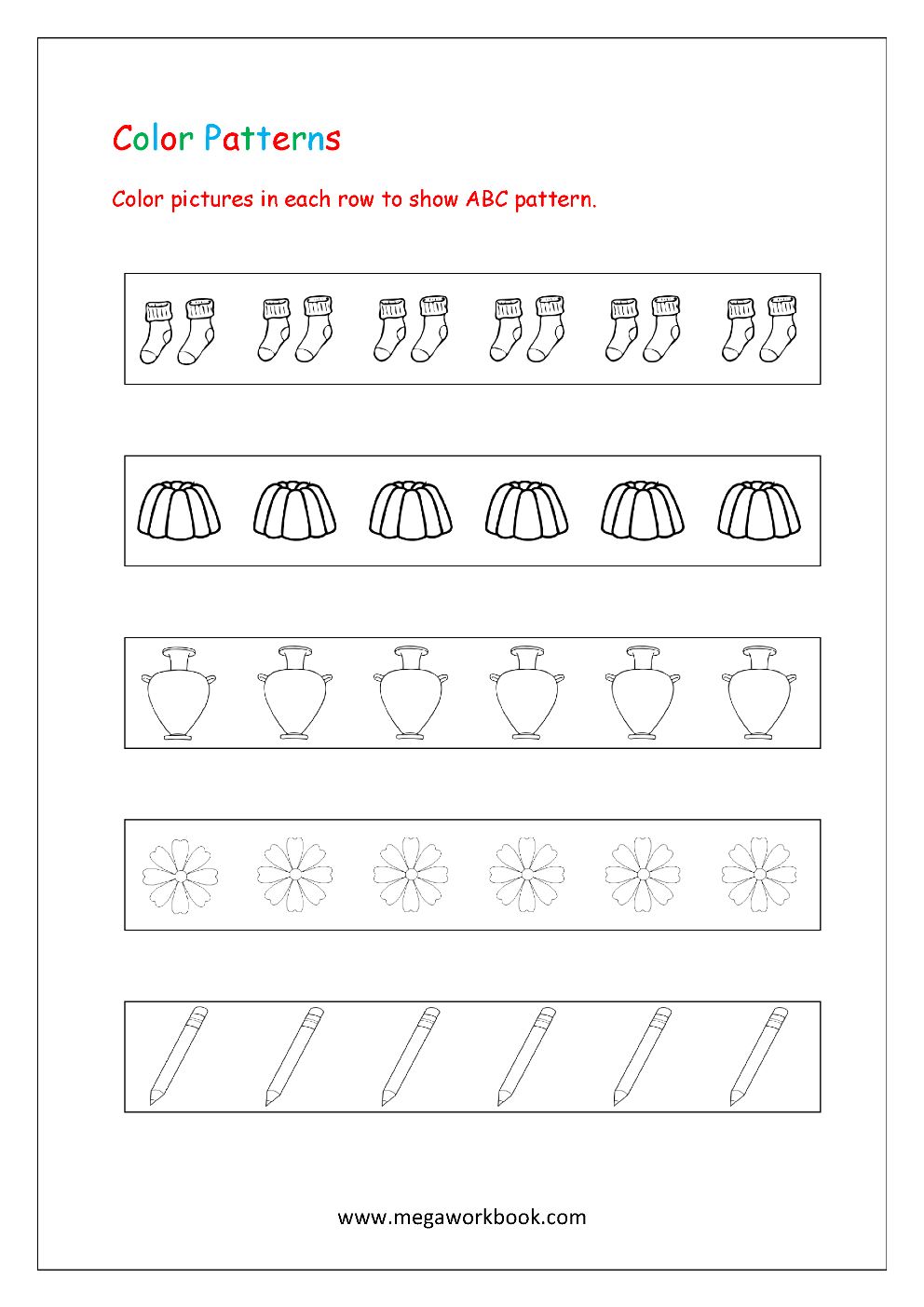 Printable Pattern Worksheets For Preschool