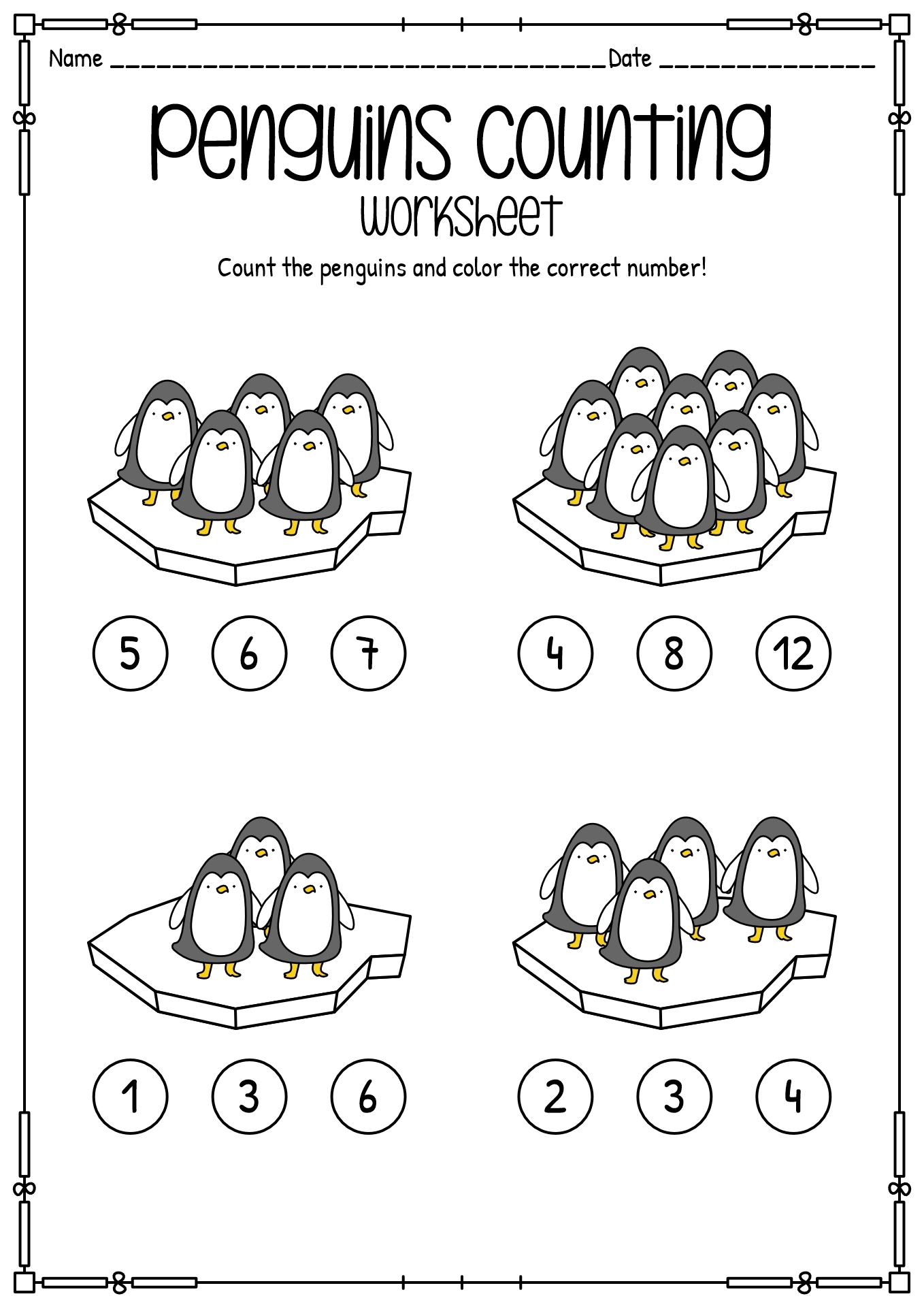 Penguin Worksheets For Kids Worksheets Library