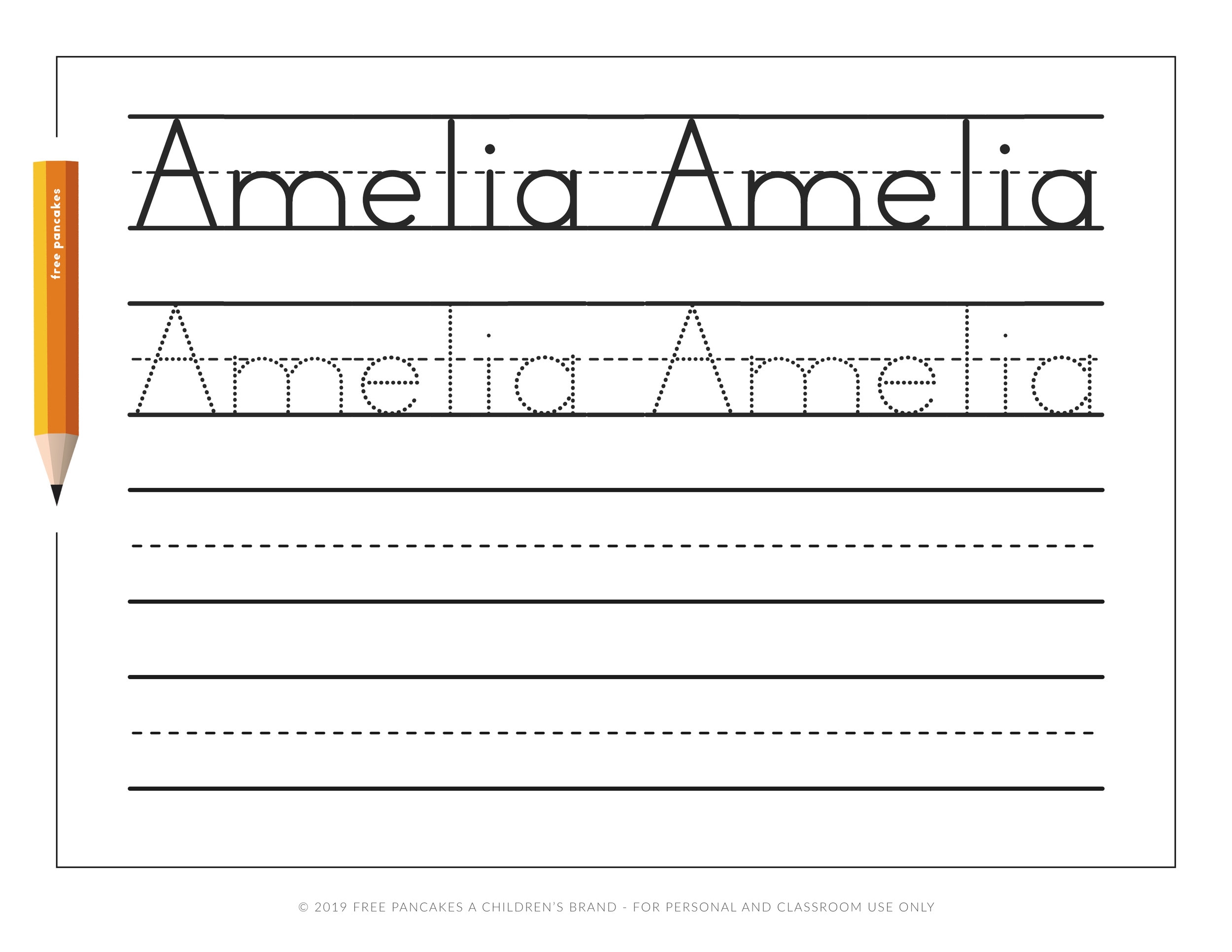Printable Name Tracers Preschoolers