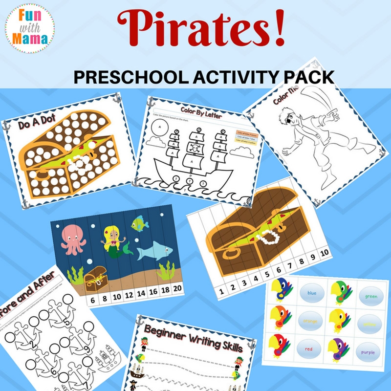 Pirate Theme Printable Preschool Pack Fun With Mama