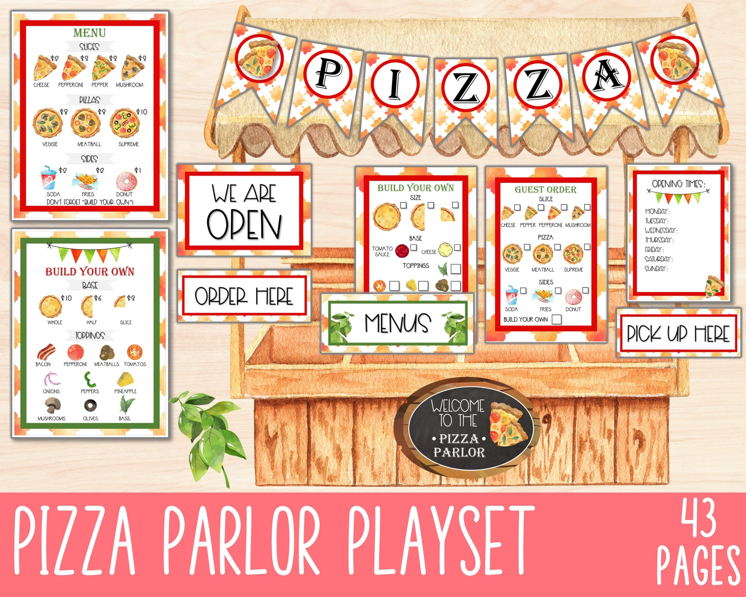 Printable Pizza Word Wall Preschool