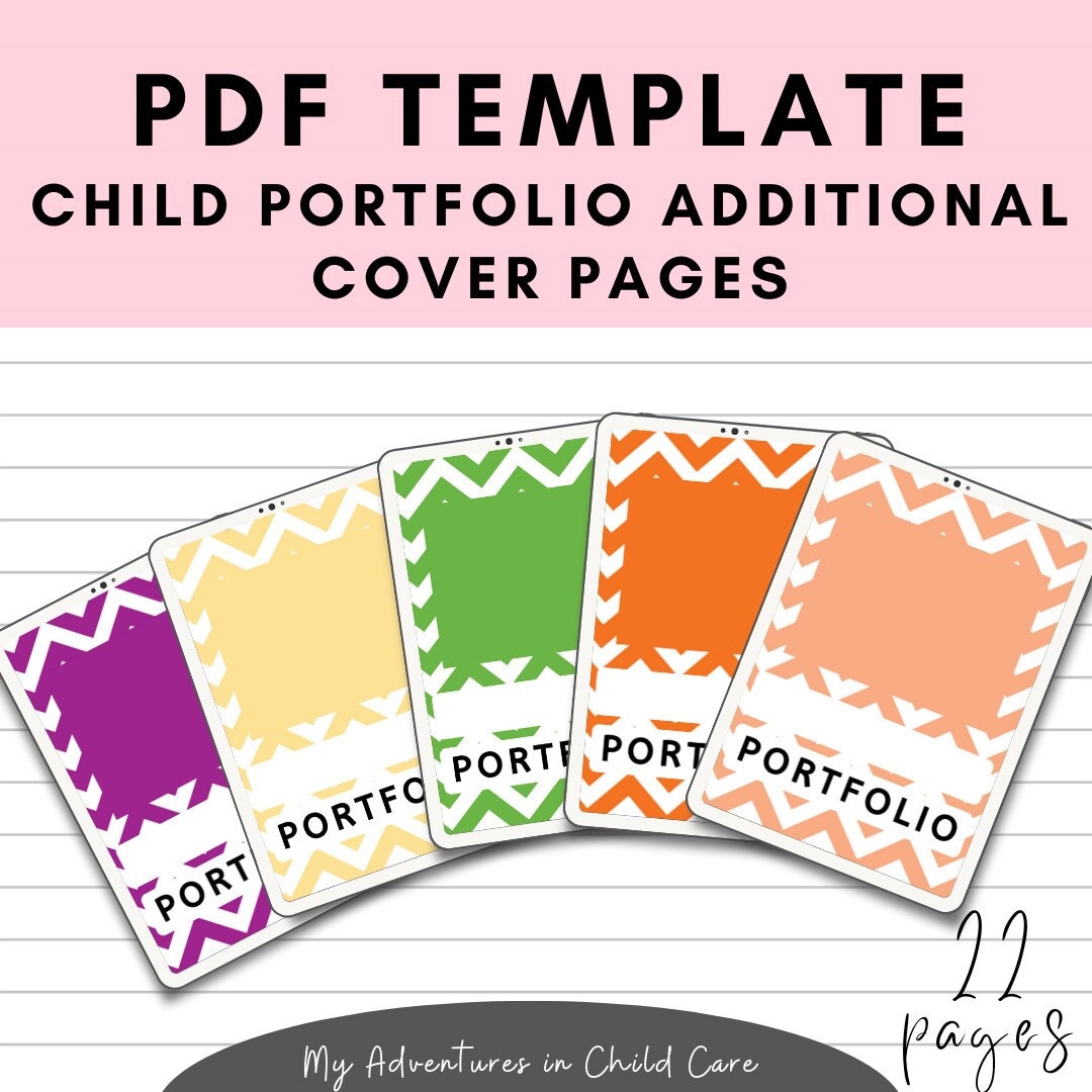 Portfolio Cover Page Preschool Etsy