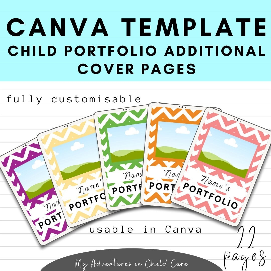 Portfolio Cover Page Preschool Etsy