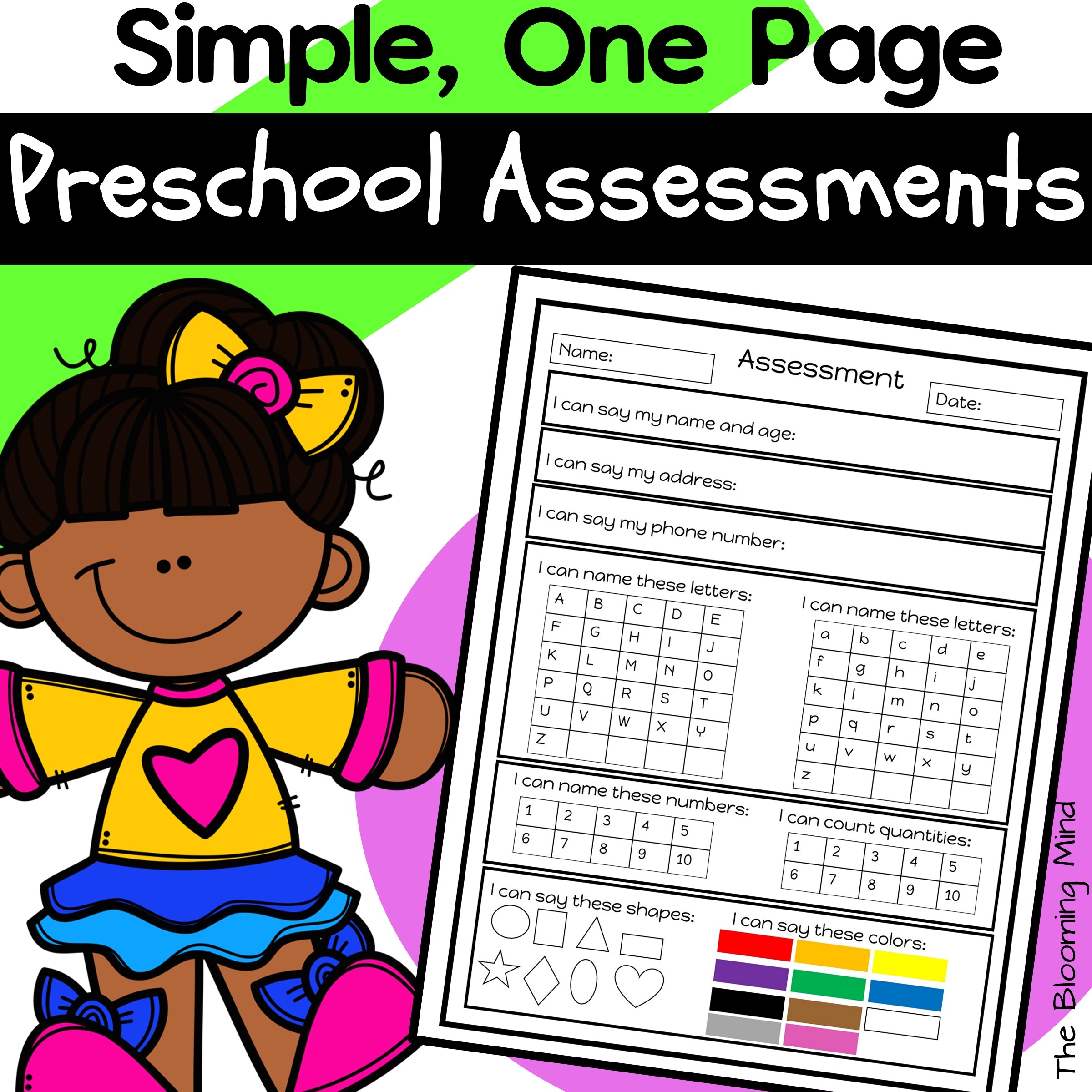 Printable Preschool Assessment Form