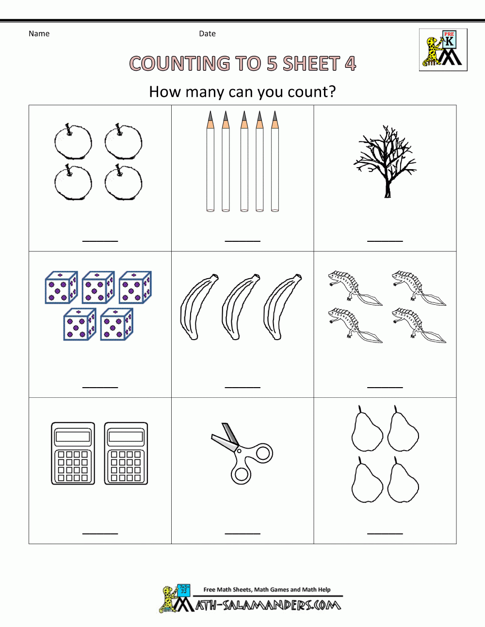 Printable Preschool Worksheets Age 4-5