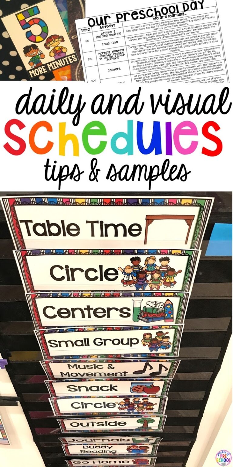 Preschool Daily Schedule And Visual Schedules Pocket Of Preschool