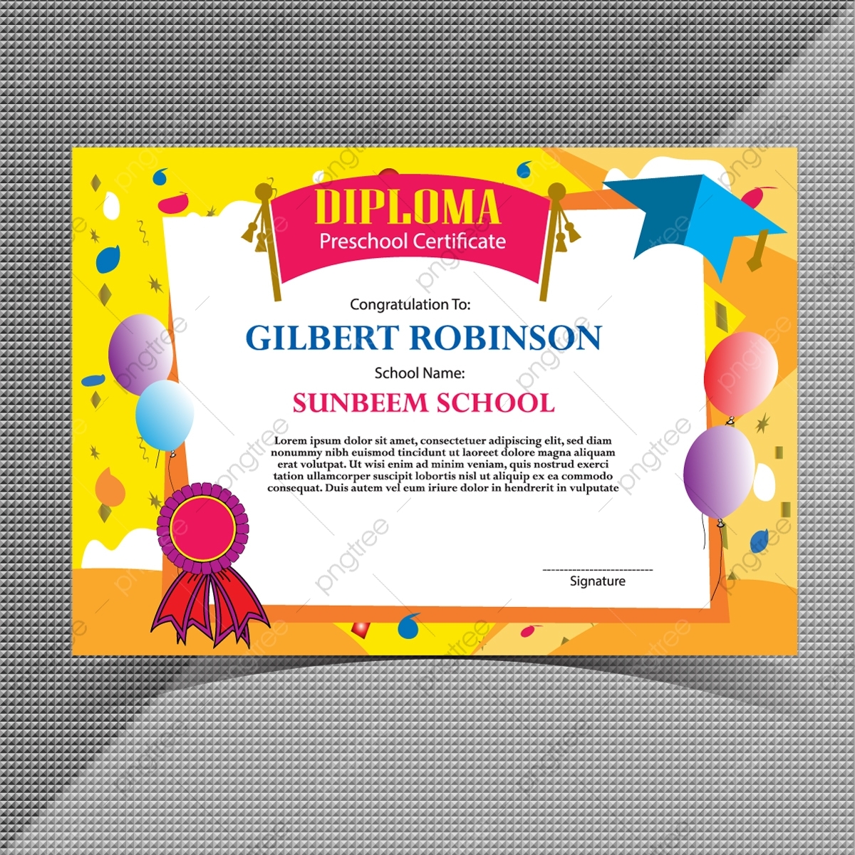 Preschool Diploma PNG Transparent Images Free Download Vector Files Pngtree