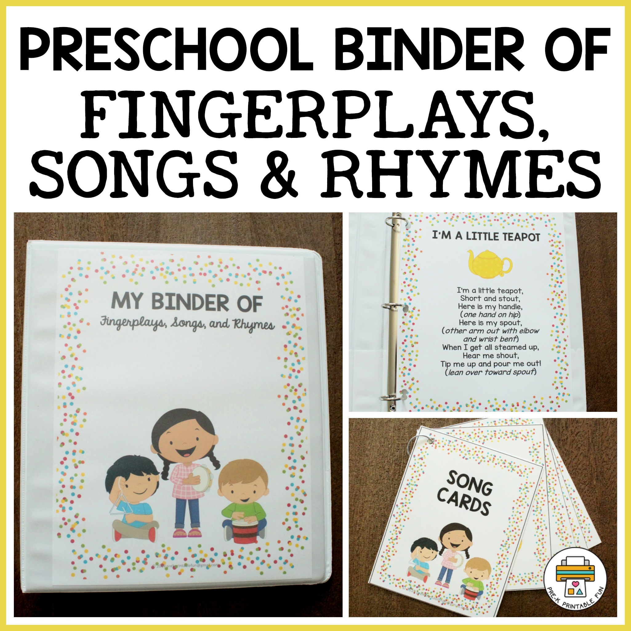 Preschool Fingerplays Songs U0026 Rhymes Binder