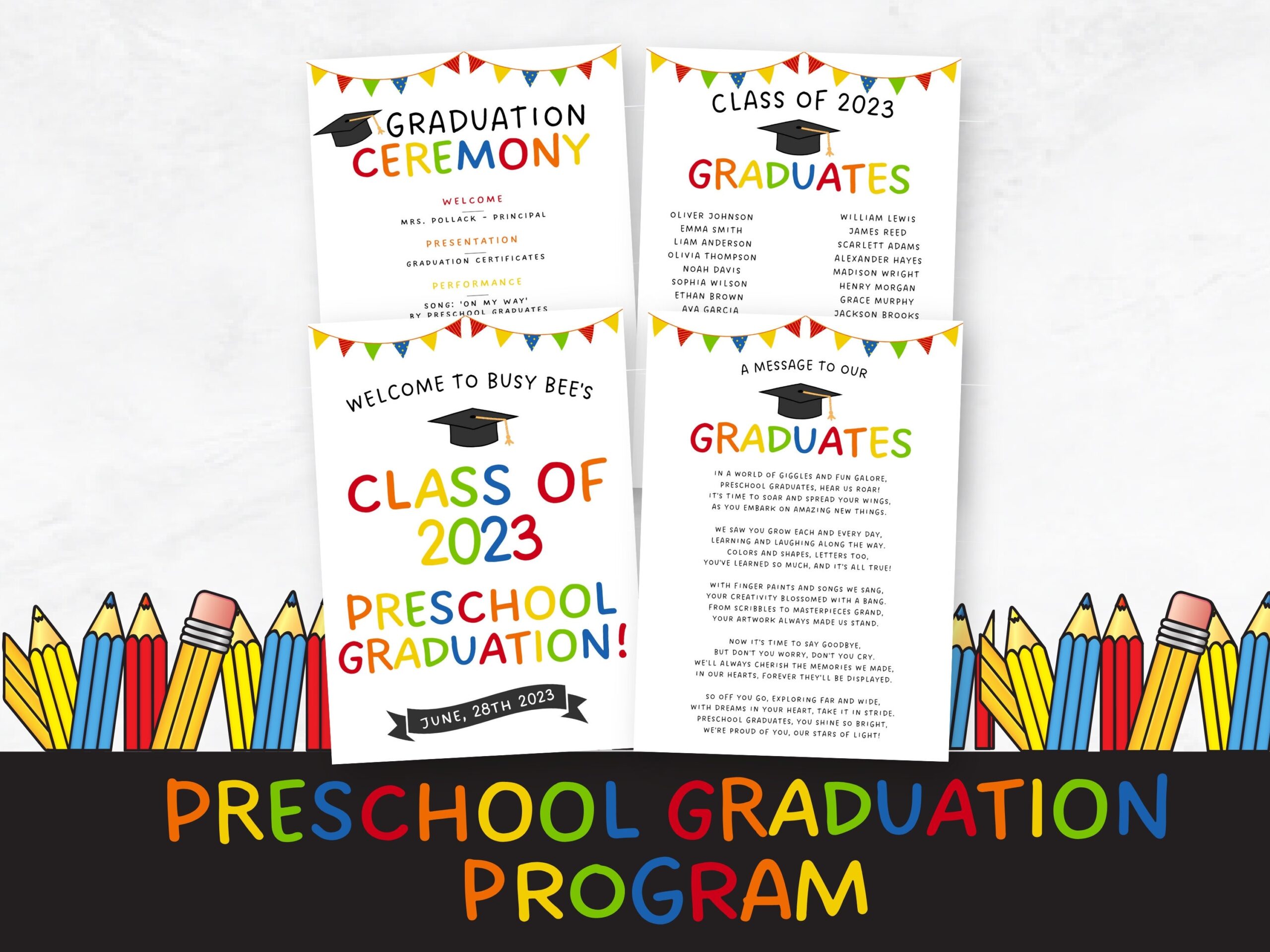 Printable Preschool Graduation Program