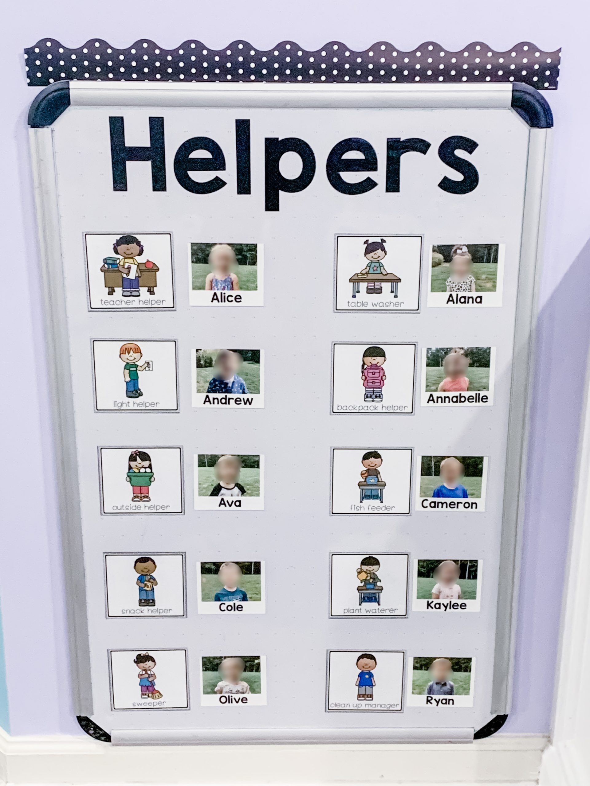 Preschool Job Helper Chart Classroom Management Back To School Tool PreK