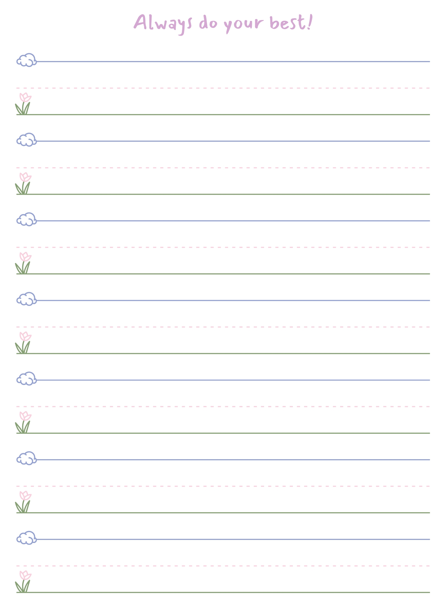 Preschool Lined Writing Paper Free Google Docs Template Gdoc io Worksheets Library