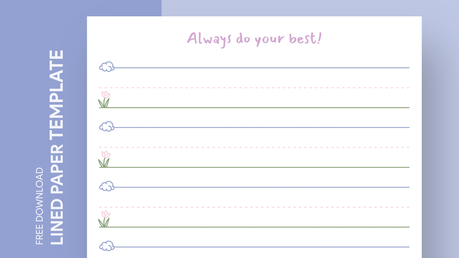 Preschool Lined Writing Paper Free Google Docs Template Gdoc io