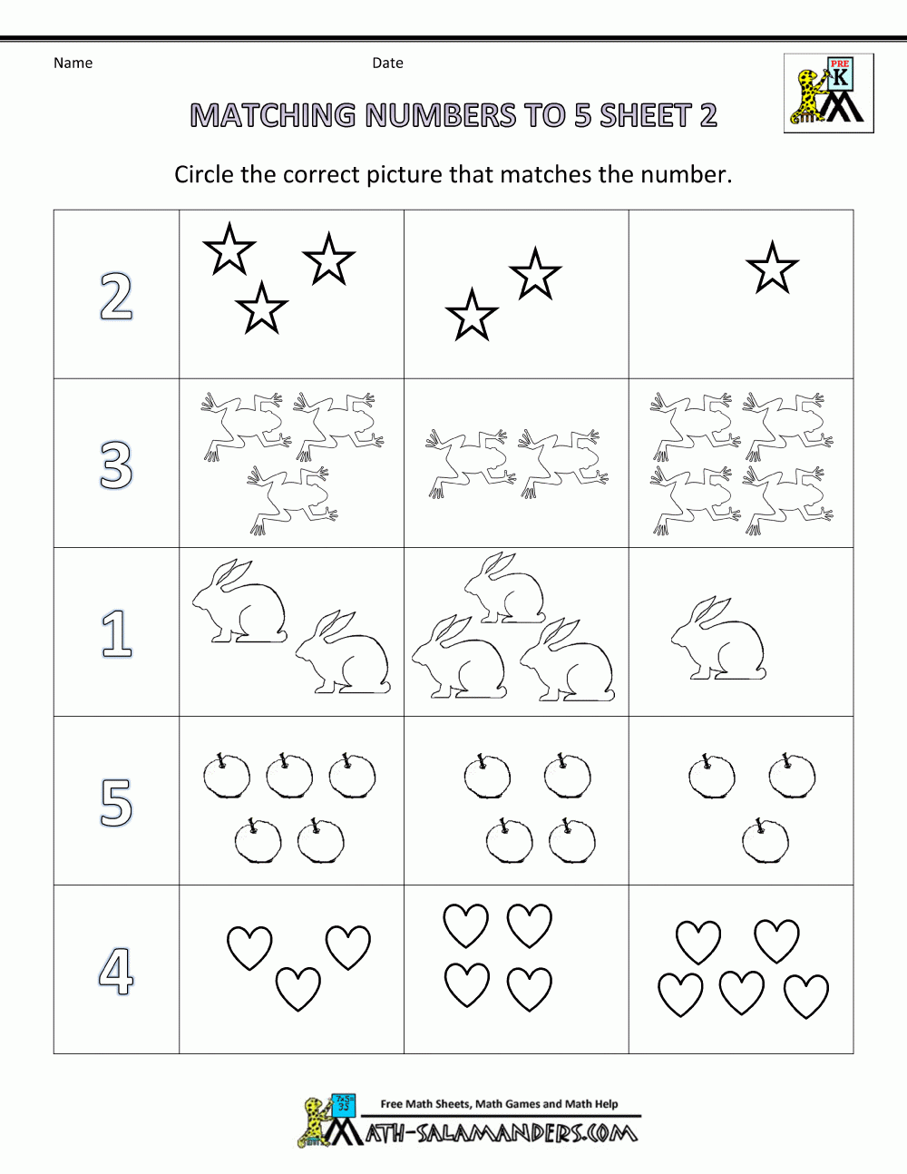 Free Math Worksheets Preschool