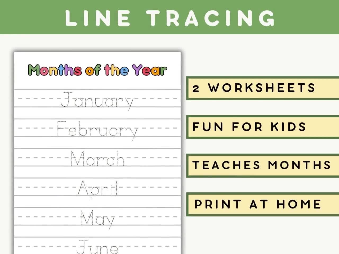 Printable Months Of Year For Preschool