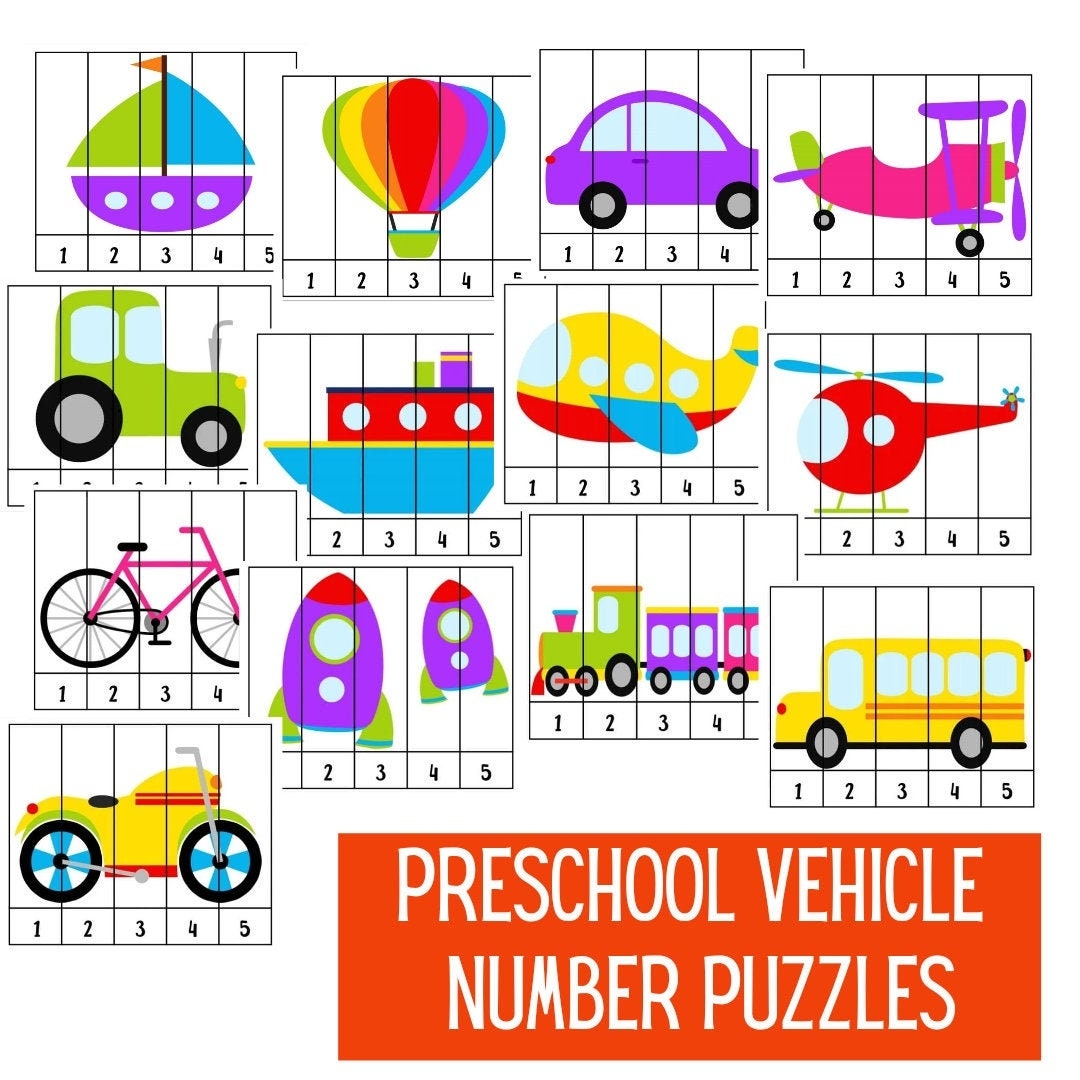 Printable Number Puzzles For Preschoolers