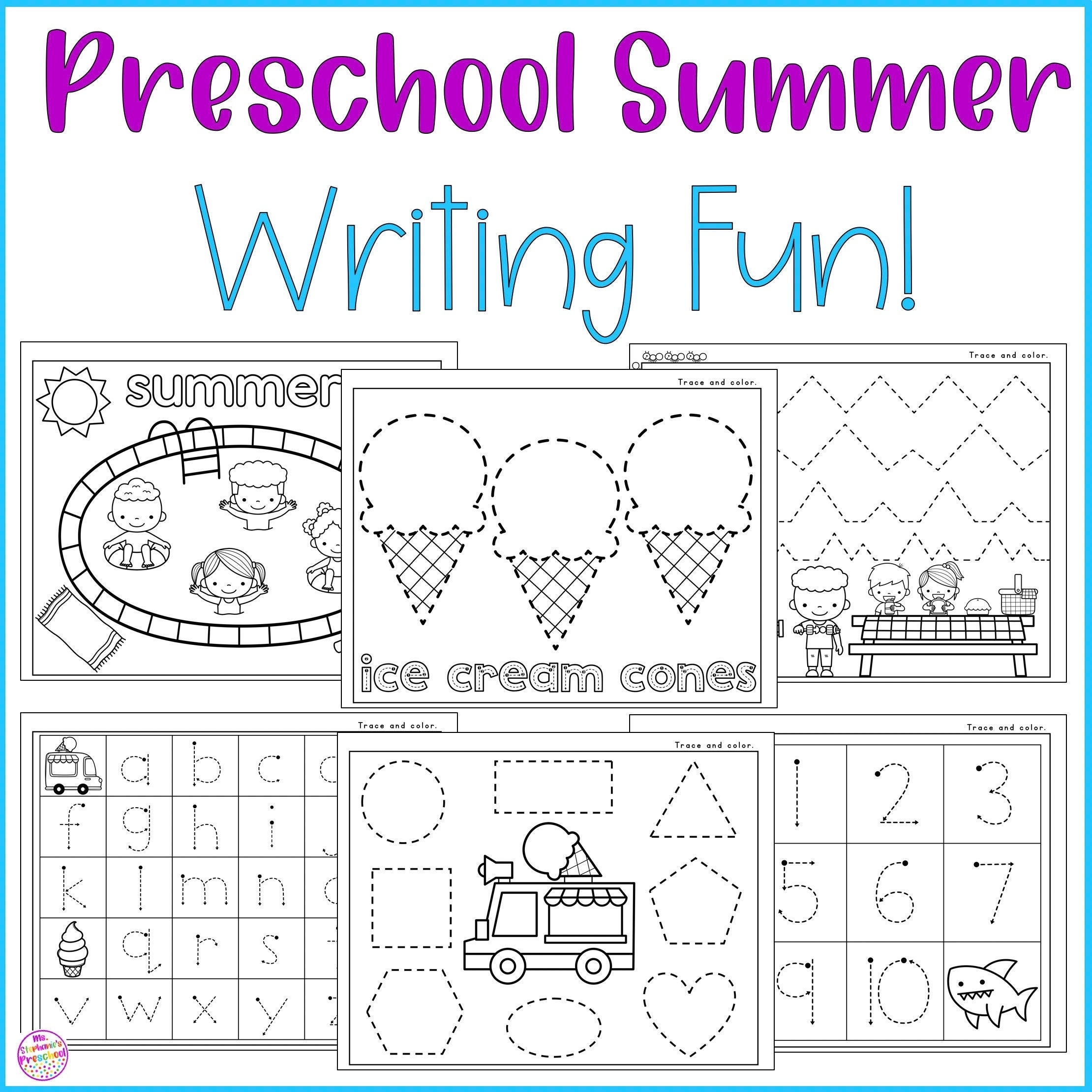 Preschool Summer Worksheets Coloring Activities Prek Summer 