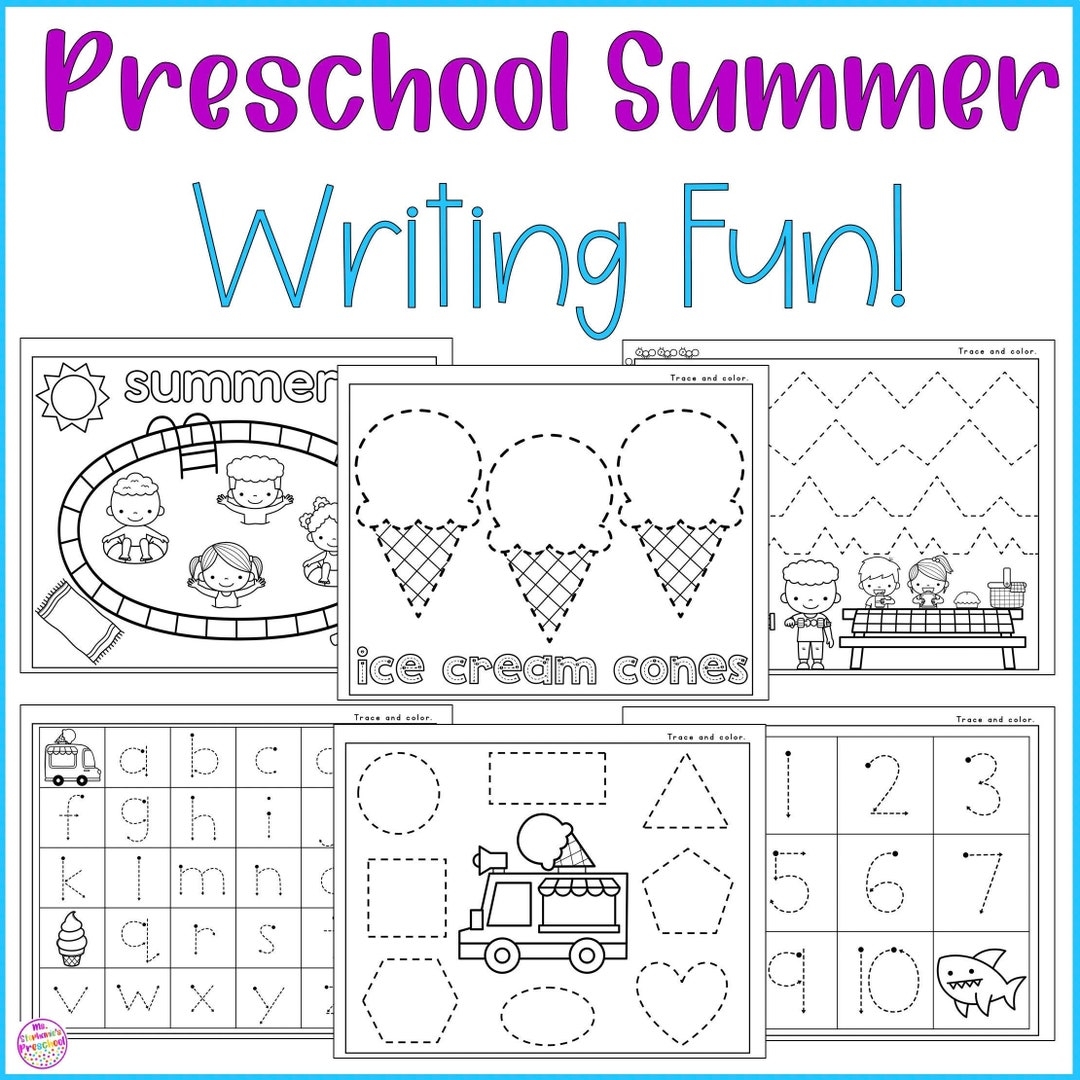 Preschool Summer Worksheets Coloring Activities Prek Summer 