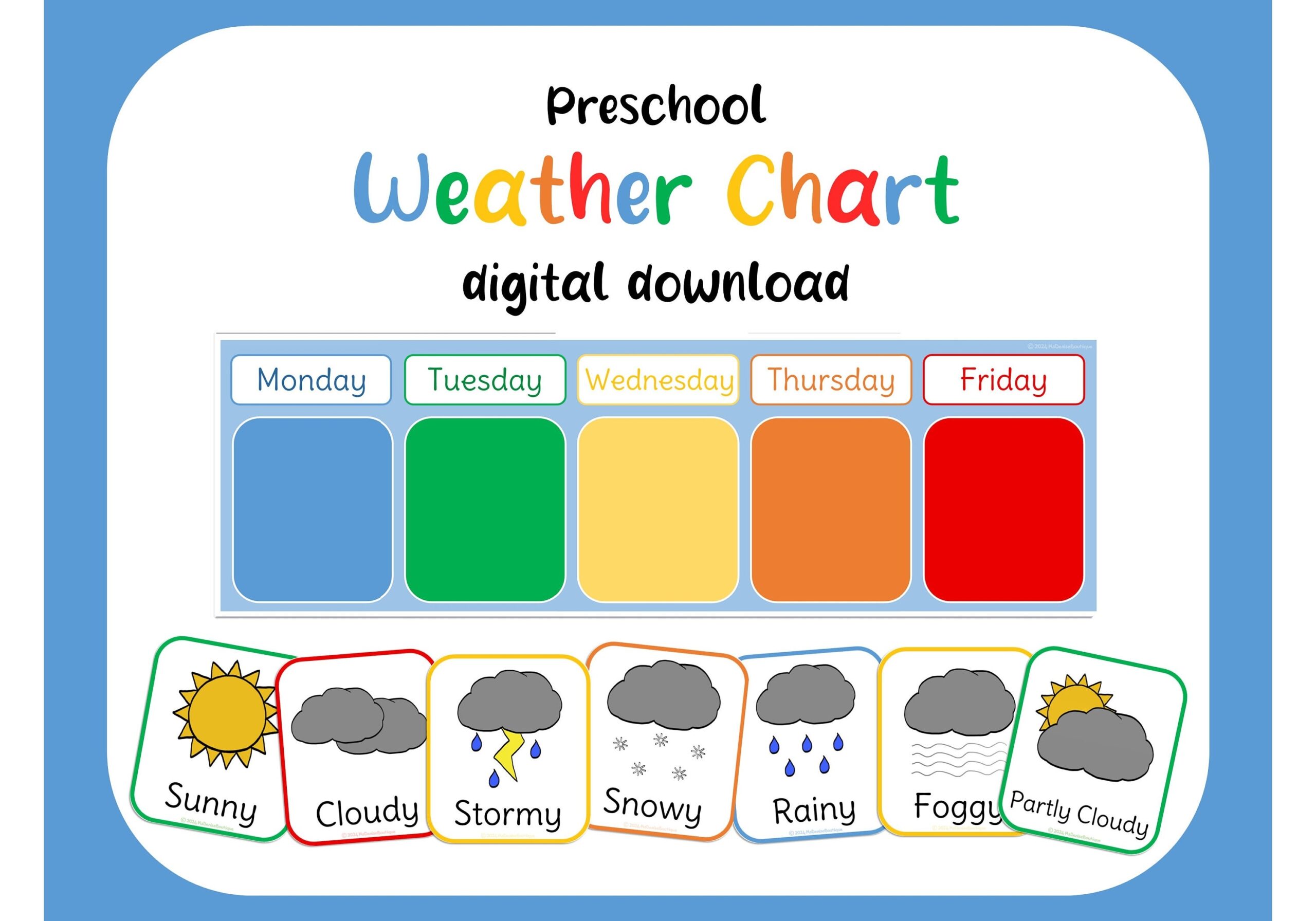 Printable Preschool Weather Chart