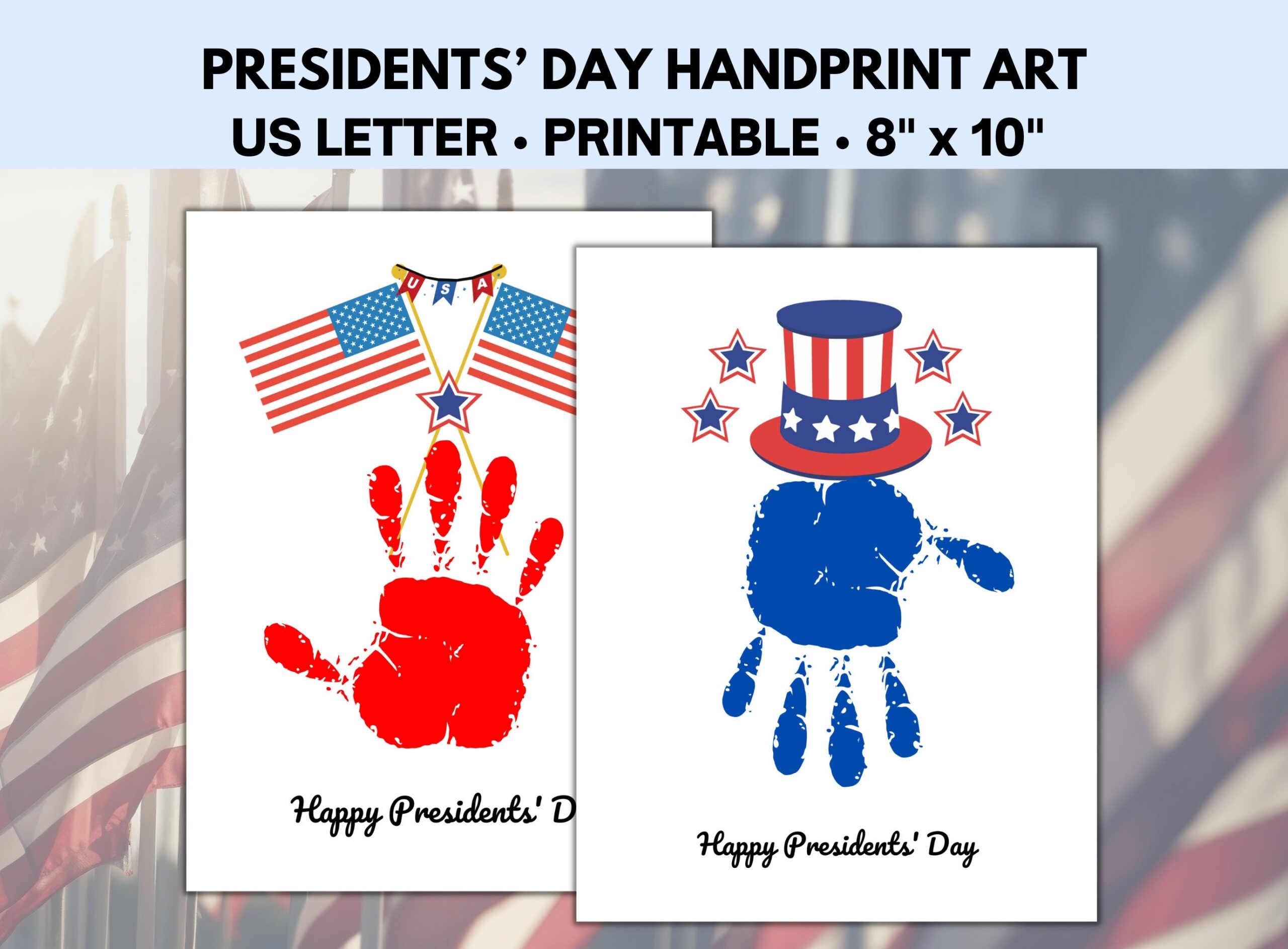 Presidents Day Handprint Craft Presidents Day Activity Handprint Art Handprint Keepsake Etsy
