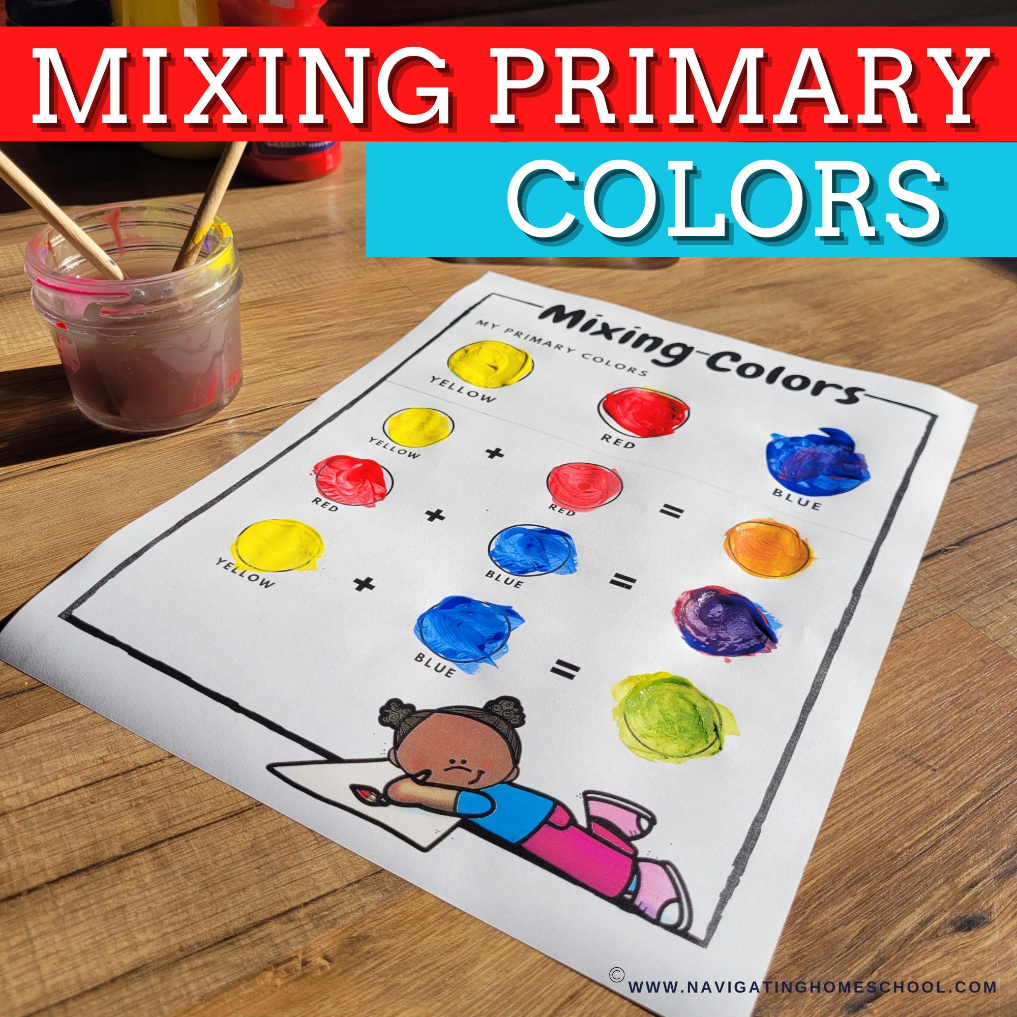 Primary Colors Secondary Colors Art Class Worksheet Finger 