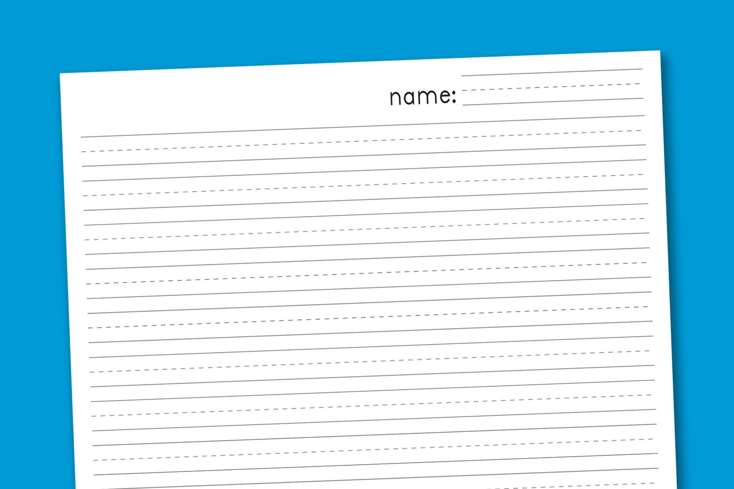 Printable Lined Preschool Paper