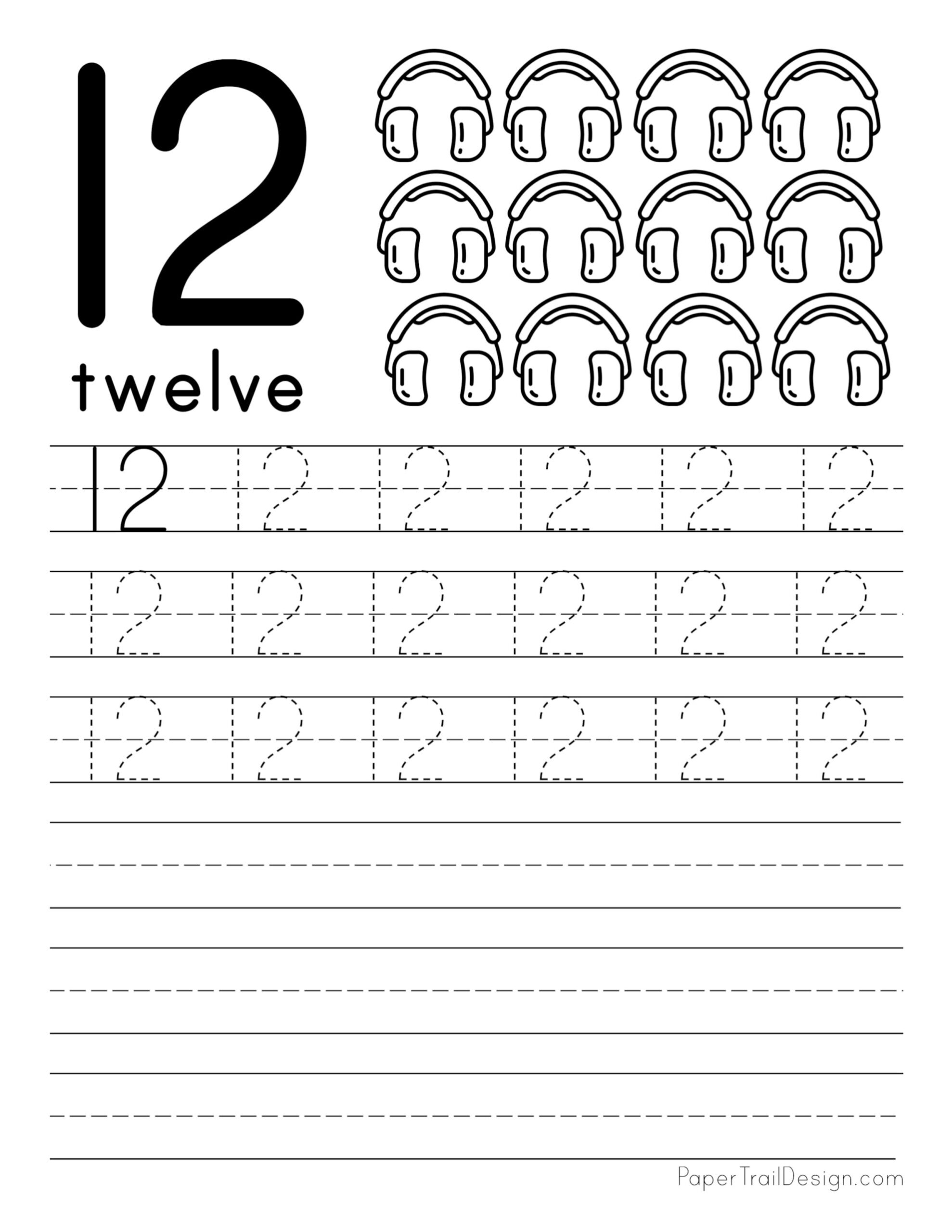 Print The Number 12 twelve K5 Learning Worksheets Library Worksheets Library