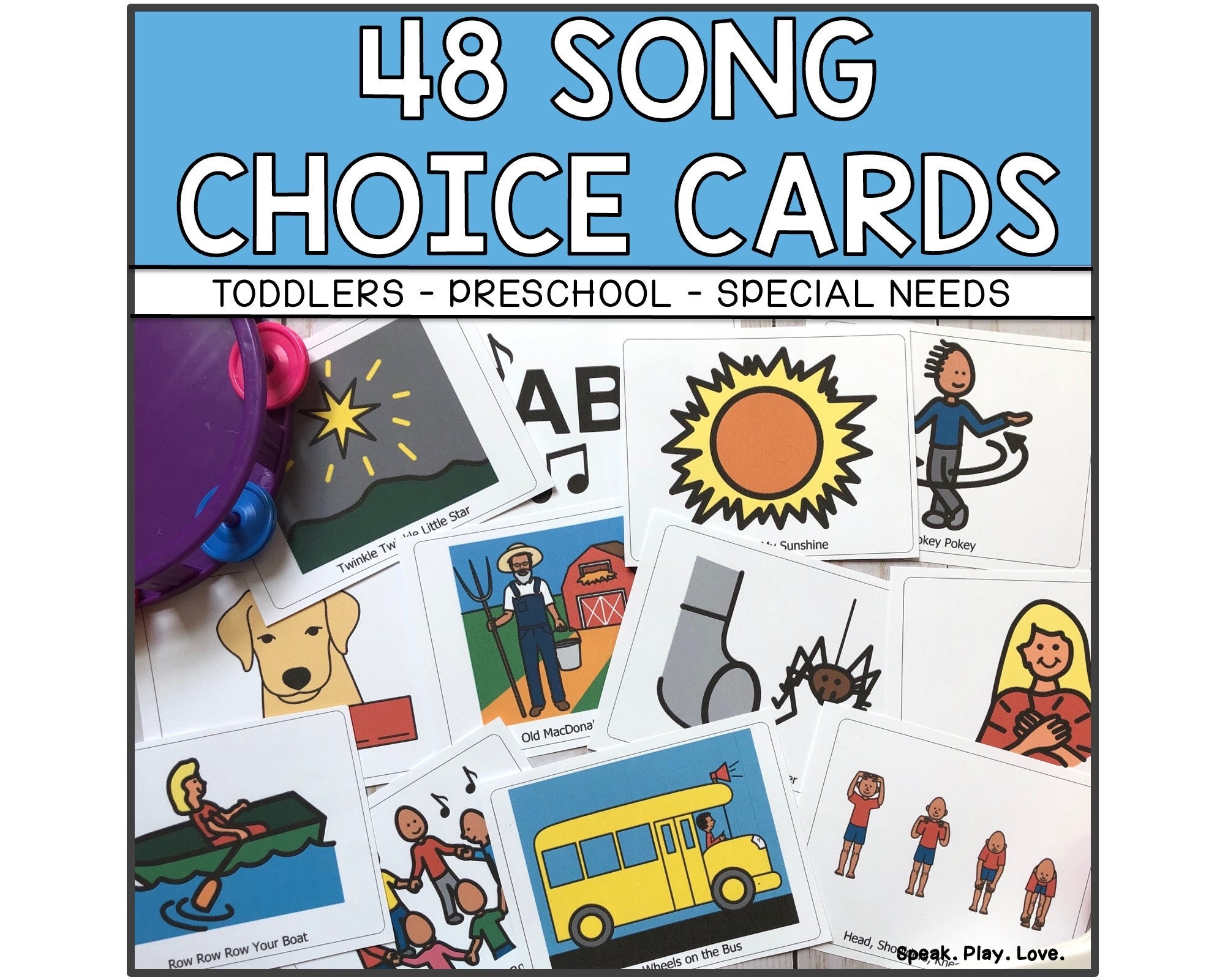 Printable Circle Time Songs Choice Cards Song Visuals For Toddlers Preschool Music Class Special Education Or Speech Therapy Etsy New Zealand