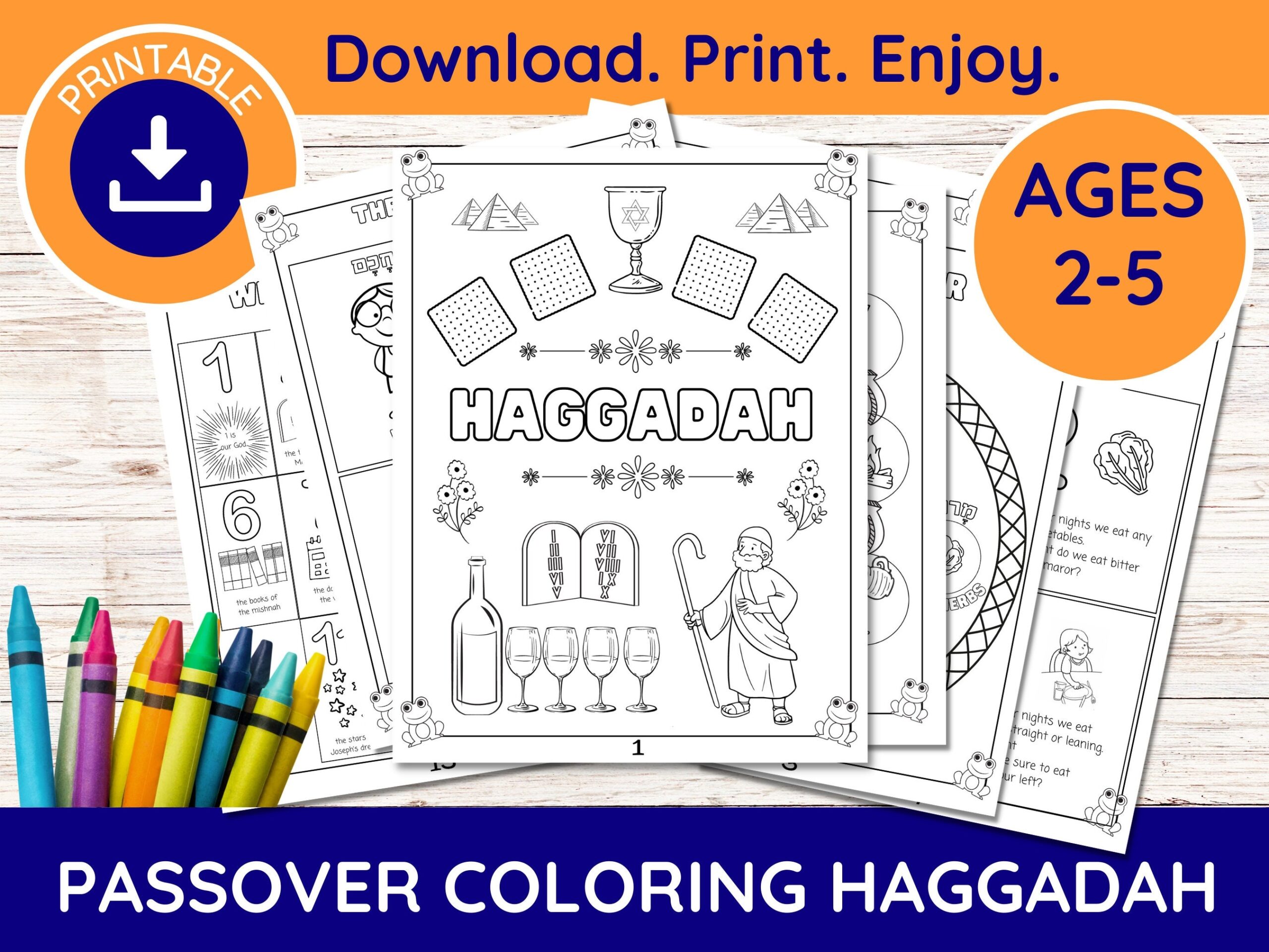 Printable Coloring Haggadah For Kids Ages 2 5 Passover For
