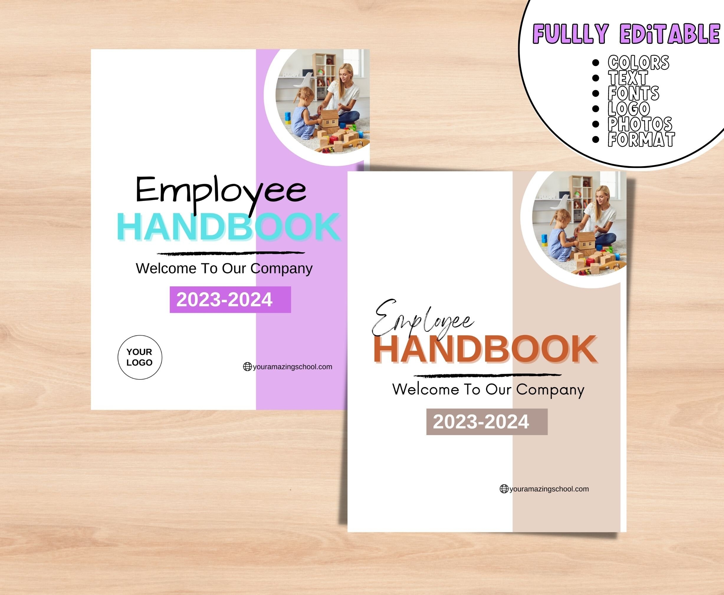 Printable Daycare Employee Handbook Form For Daycare Template Editable Employee Handbook Instant Download Etsy