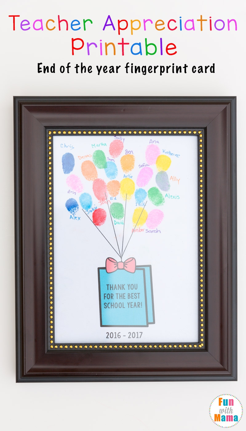 Printable Preschool Teacher Thank You Cards