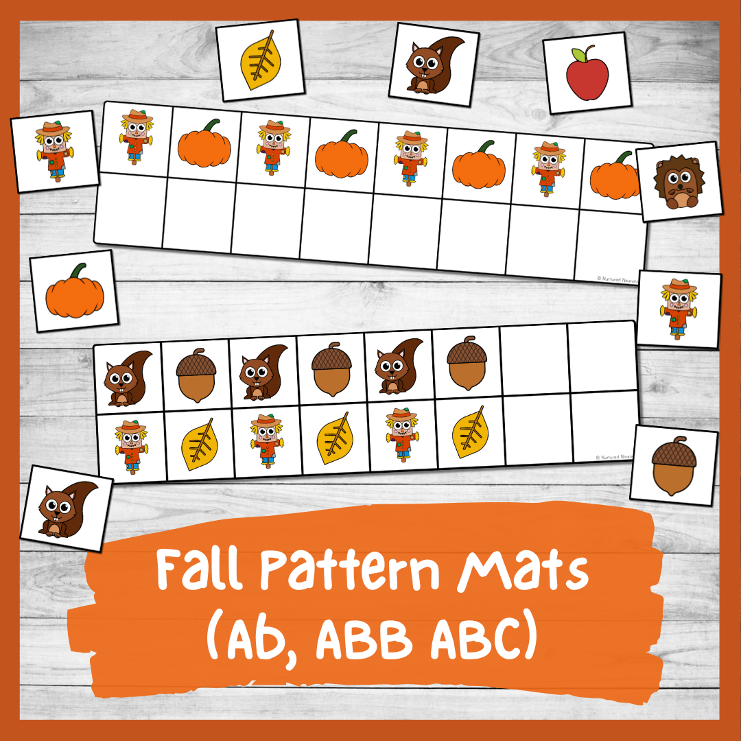 Printable Fall Pattern Mats AB ABB And ABC Patterns Nurtured 