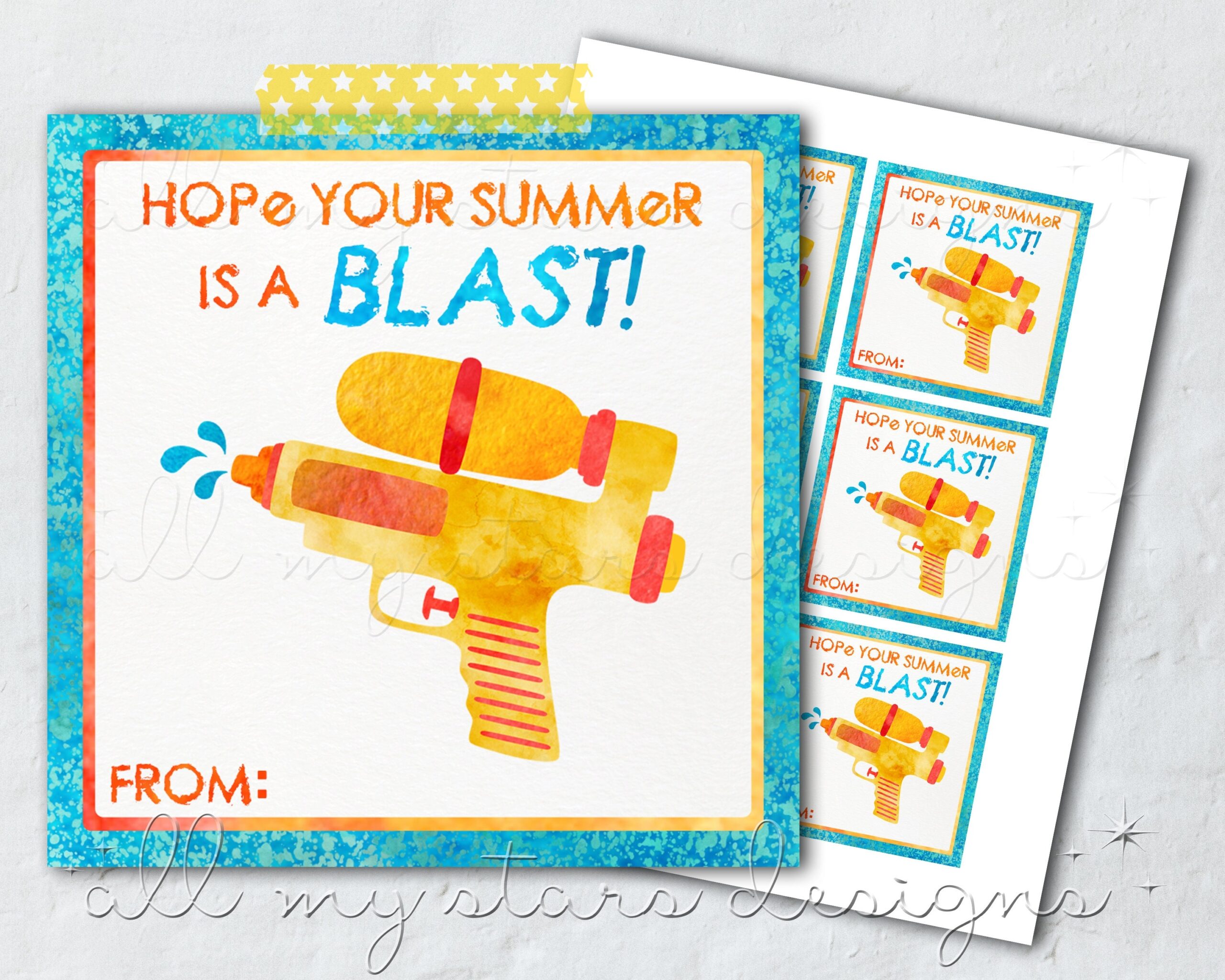 PRINTABLE Hope Your Summer Is A BLAST Tag Instant Download 