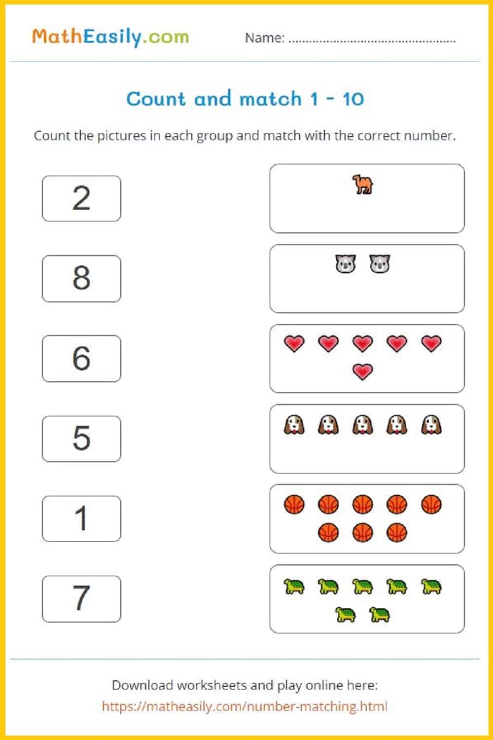 Printable Kindergarten Math Worksheets PDF Free Download