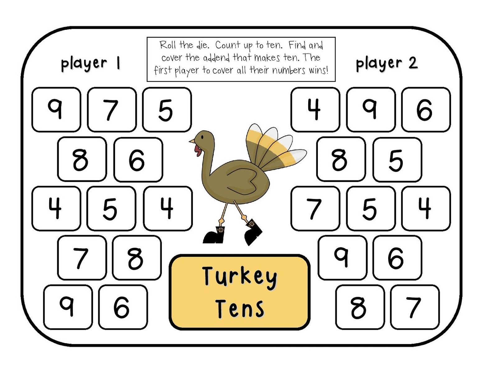 Printable Math Games For Preschoolers