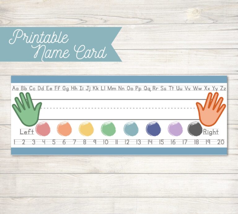 Printable Name Cards Name Plates Desk Tags Early Learning 