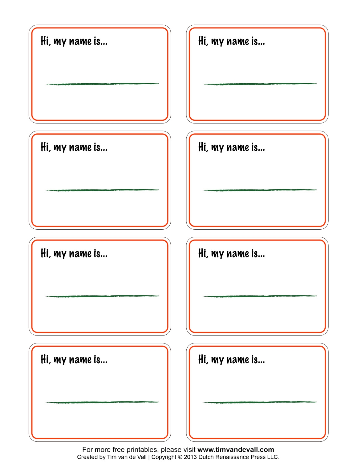 Printable Name Templates For Preschool