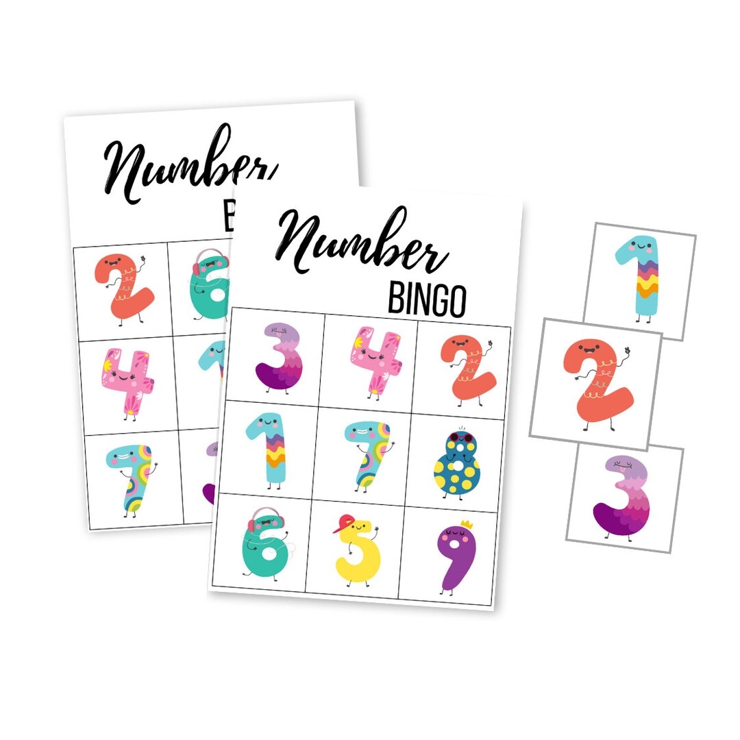 Printable Number BINGO Game Preschool Counting Digital Download 
