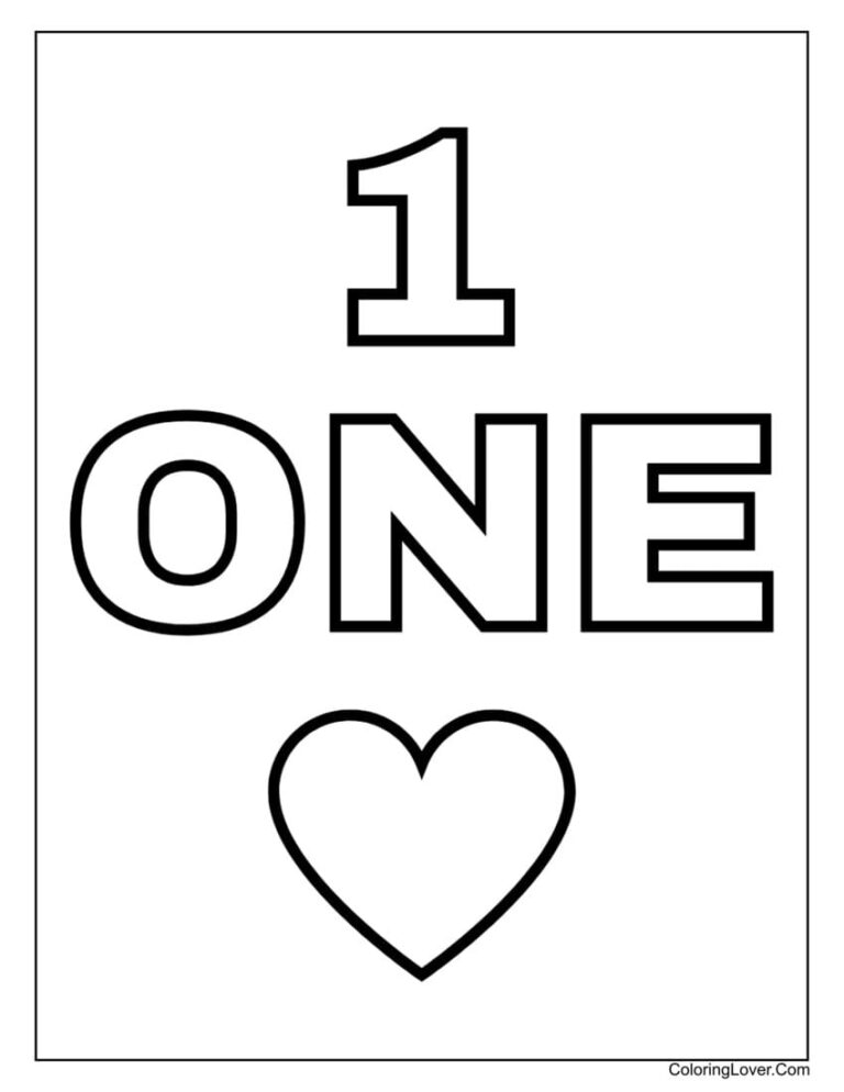 Printable Number Coloring Pages Preschool And Kindergarten 
