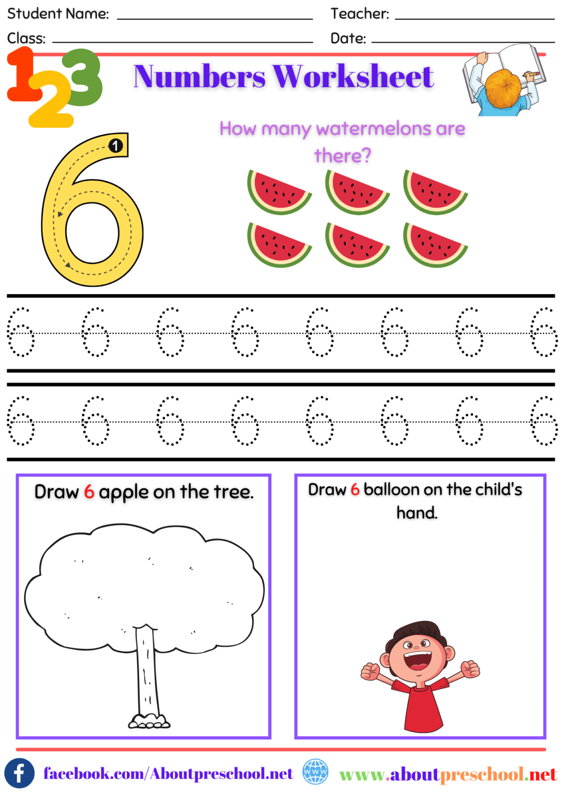 Printable Number Line Preschool
