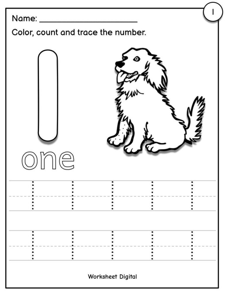 Printable Numbers 1 10 Tracing Worksheets For Preschool 