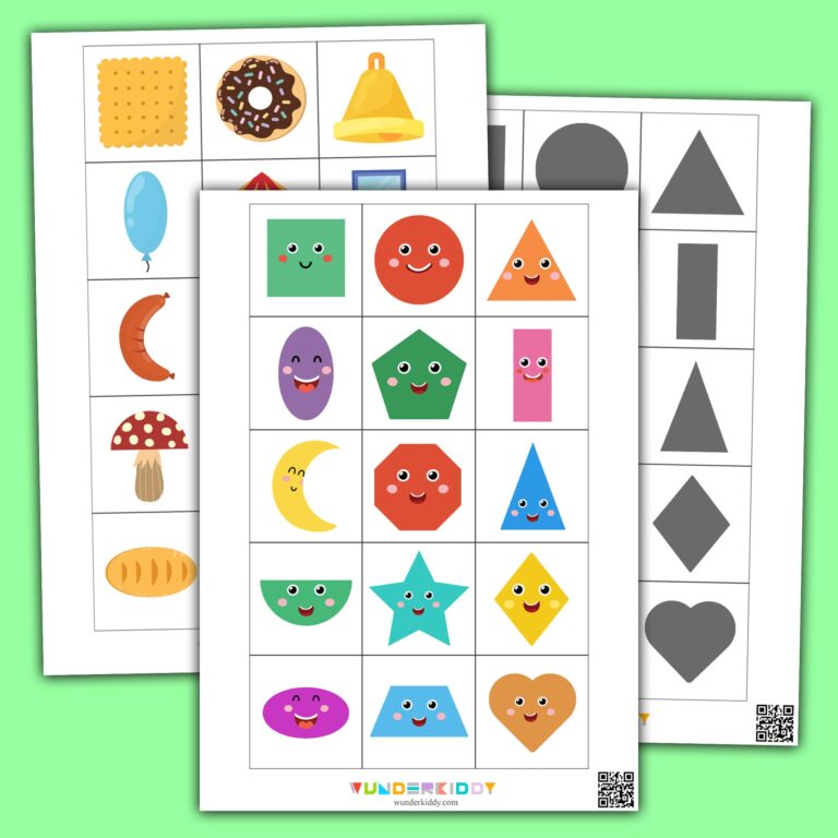 Printable Objects Shape Shadow Matching Preschool Activity