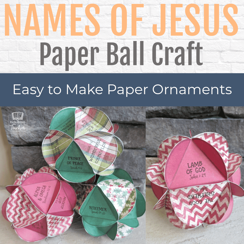 Printable Paper Christmas Ornament With Names Of Jesus