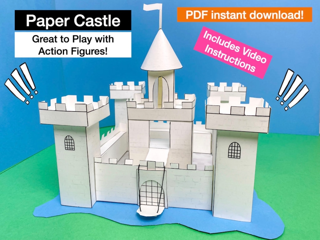 Printable Paper Toy Castle For Action Figures Digital PDF Etsy