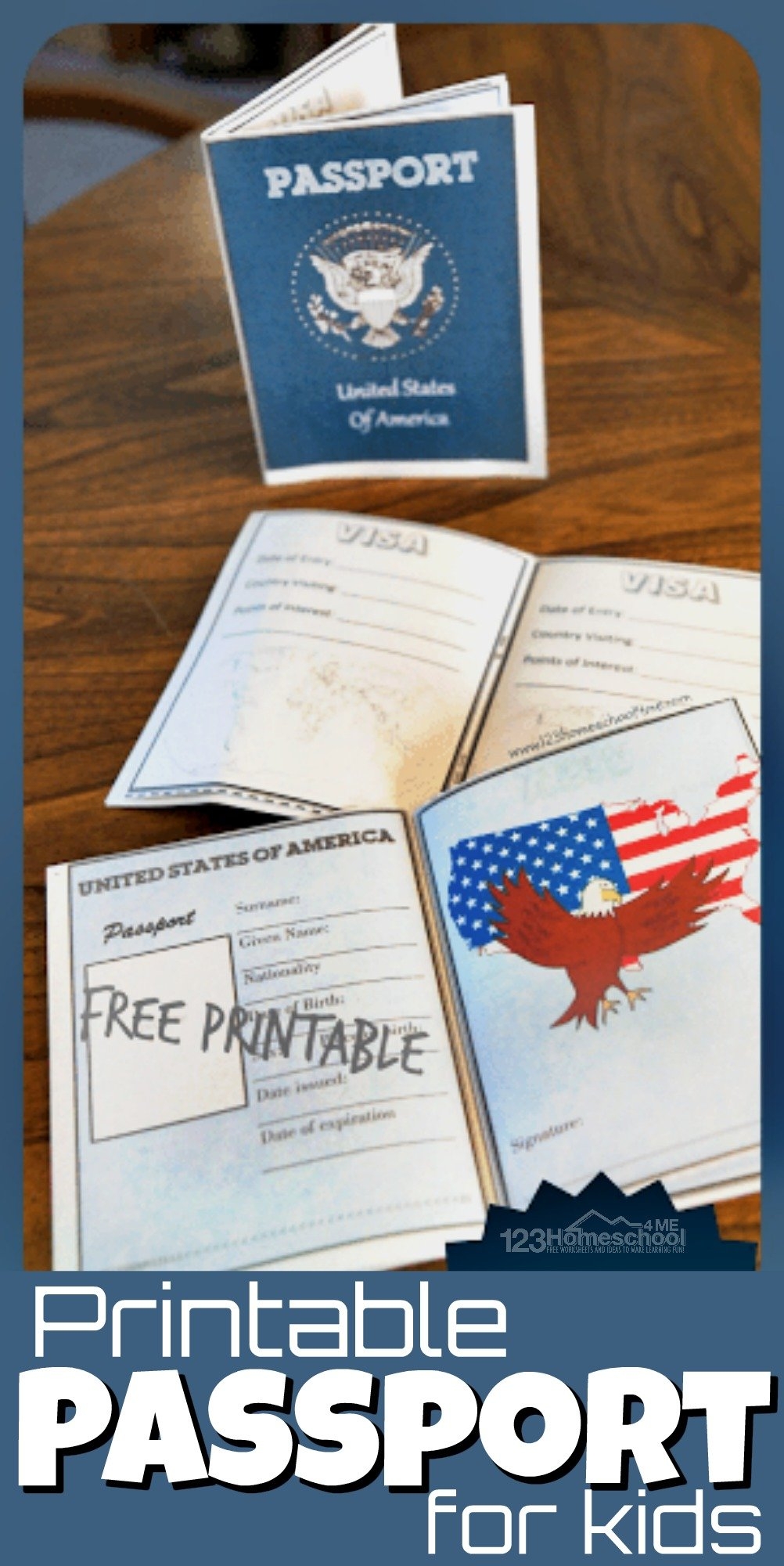 Printable Passport For Kids 123 Homeschool 4 Me